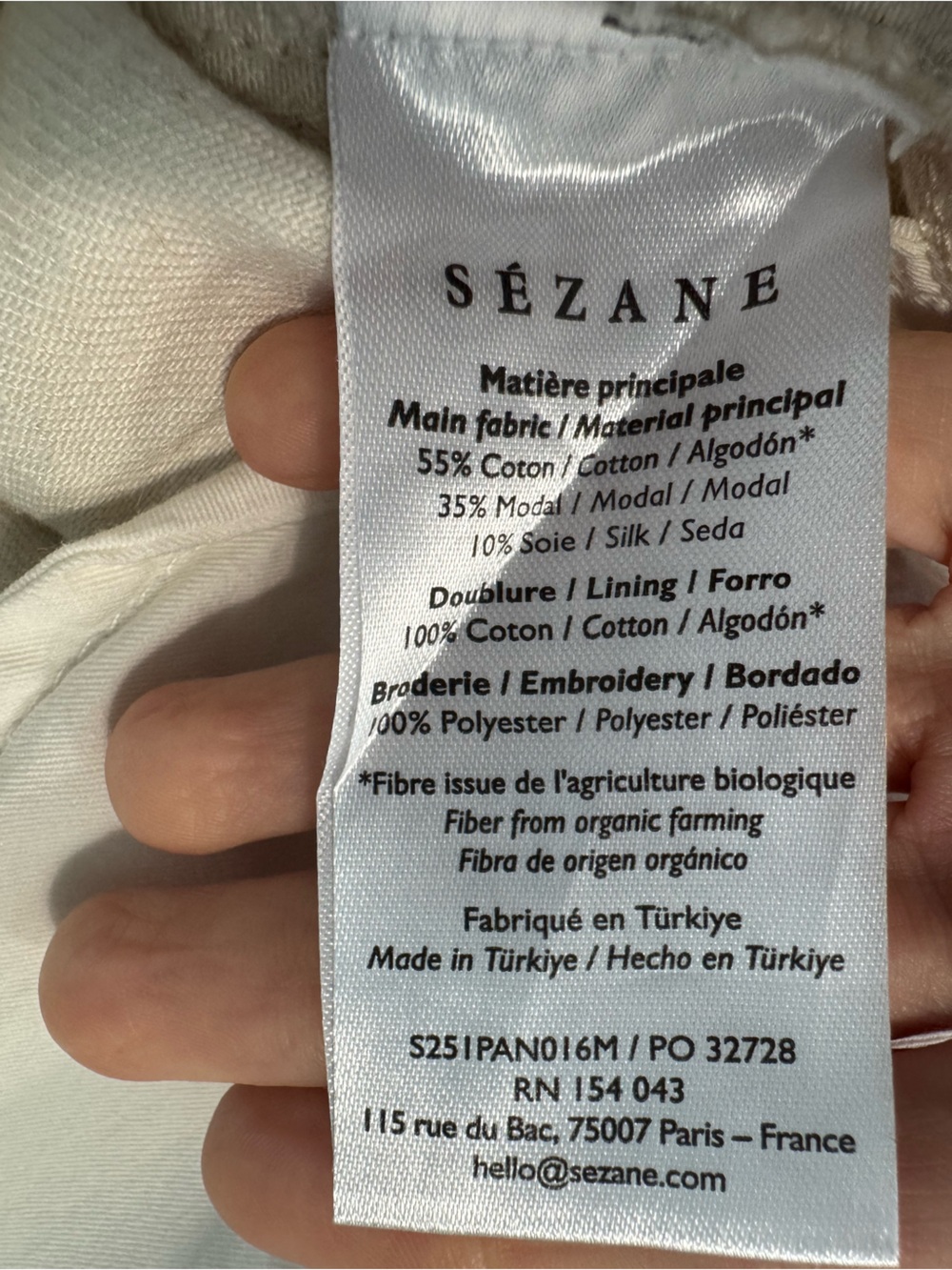 SEZANE X LUCIA VERGARA Ecru with Ampola Embroidery Jeans Size 38 VGUC - Picture 7 of 7